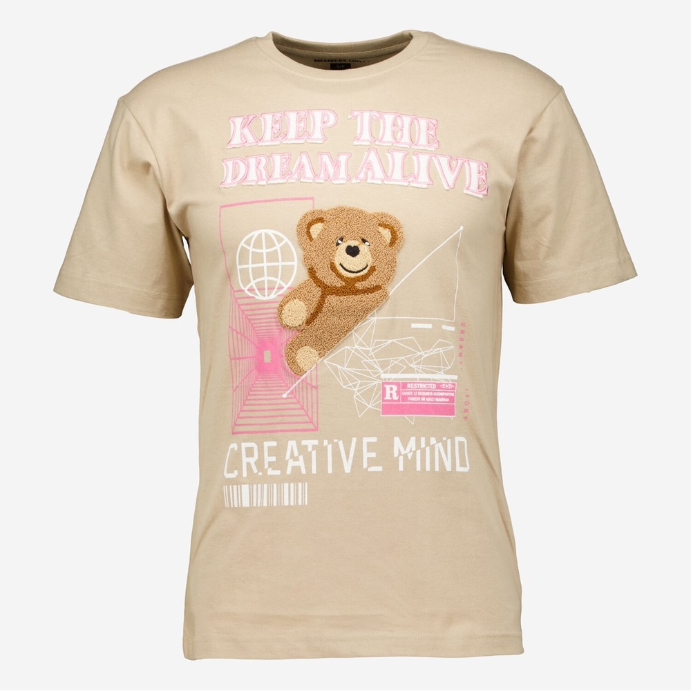Members Only Tan Graphic Print Creative Mind T-Shirt